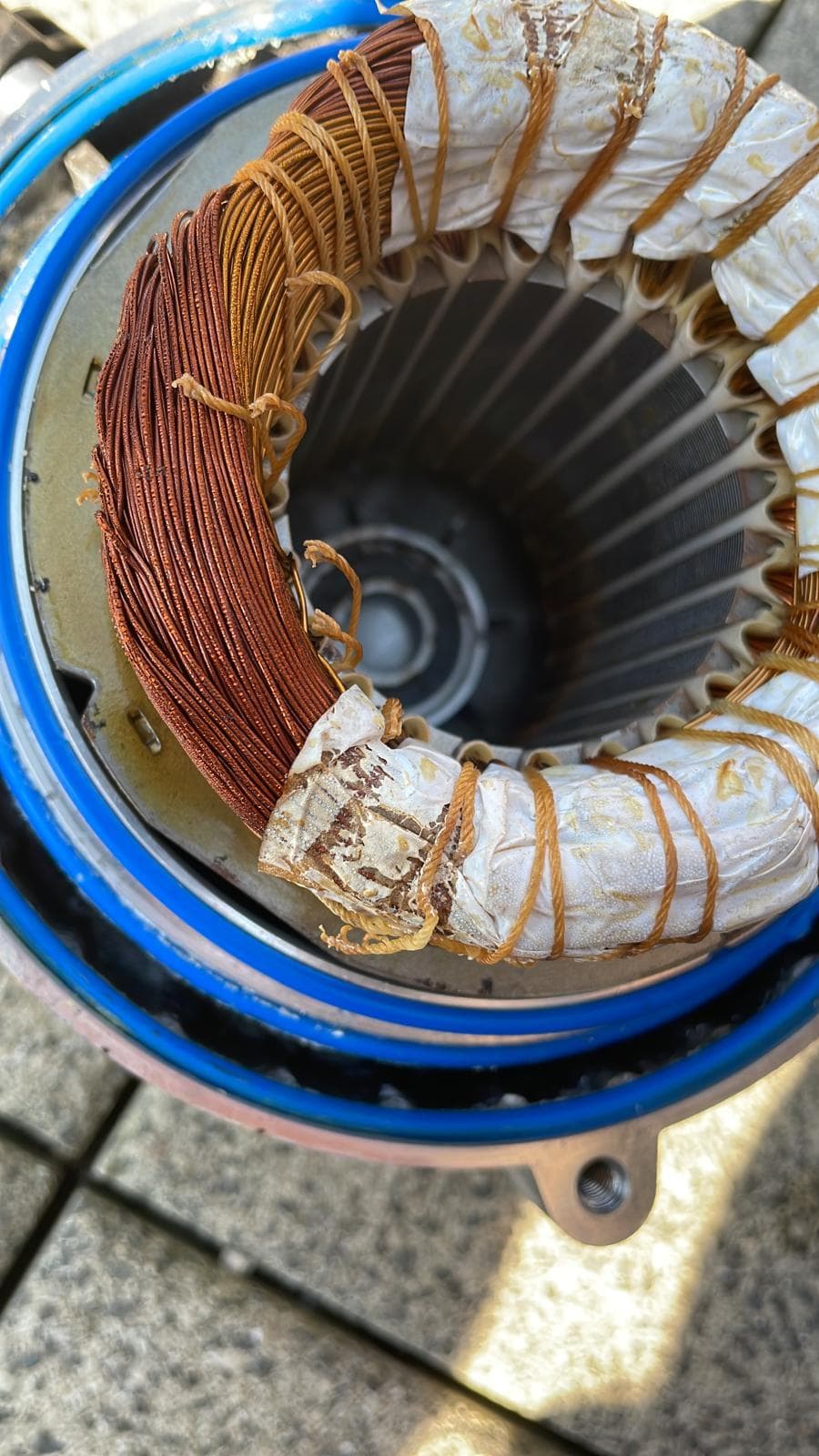 Ausgebautes Wicklungsbauteil in Nahaufnahme